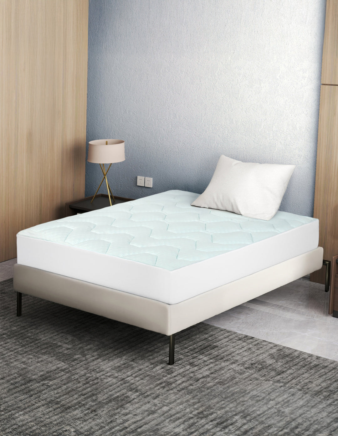 Mattress Topper Pillowtop Memory Foam Bamboo Cover Bed Protector Queen