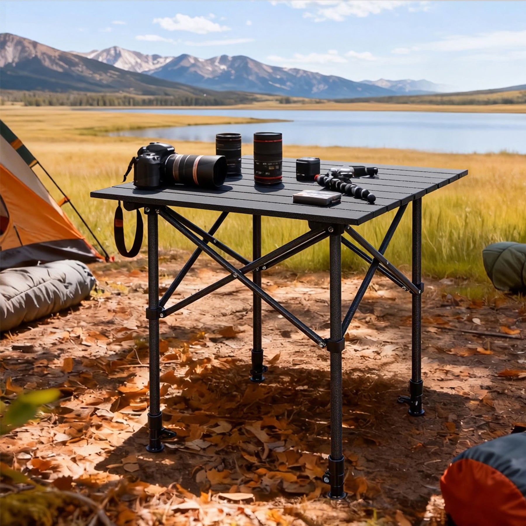 adventure camp campingtisch Camping Table Folding Aluminum Portable Picnic Foldable BBQ Desk – Levede