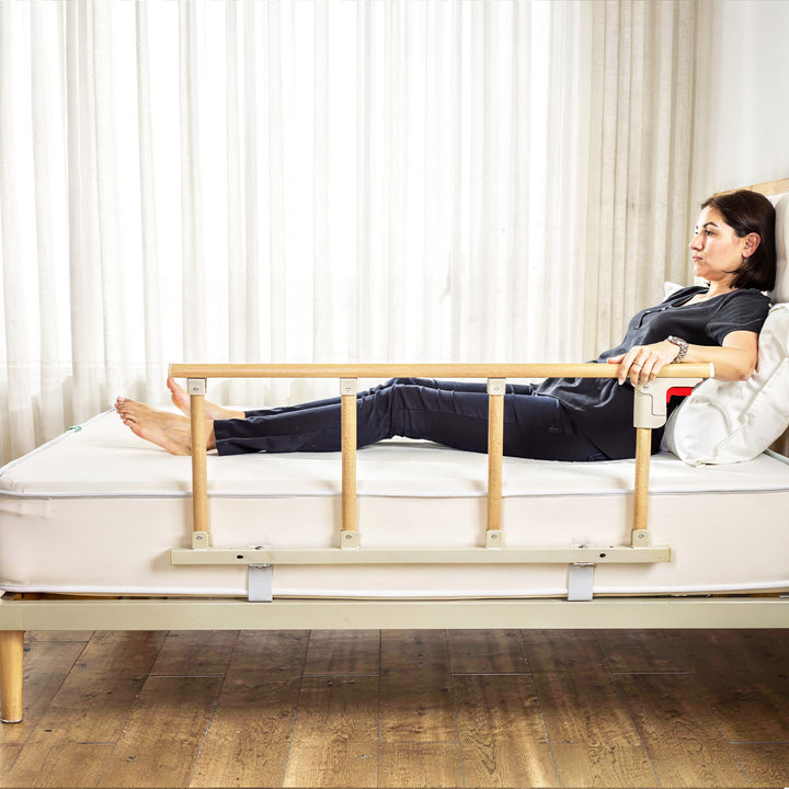 Foldable Bed Rails Elderly Adults Safety Adjustable Bedside Grab Handles