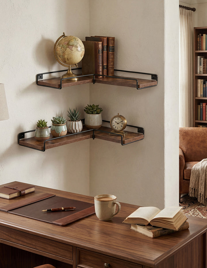 Floating Shelf DIY Corner Wall Shelf 2Pcs Storage Display Rack Bedroom