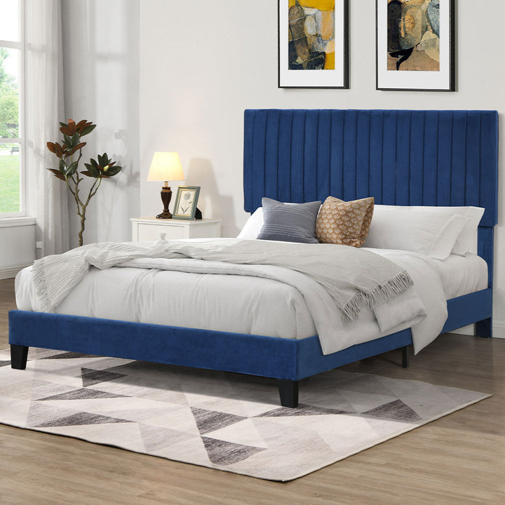 Bed Frame - Velvet Headboard