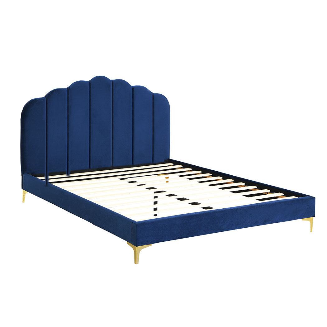 Bed Frame – Premium Velvet Padded Headboard