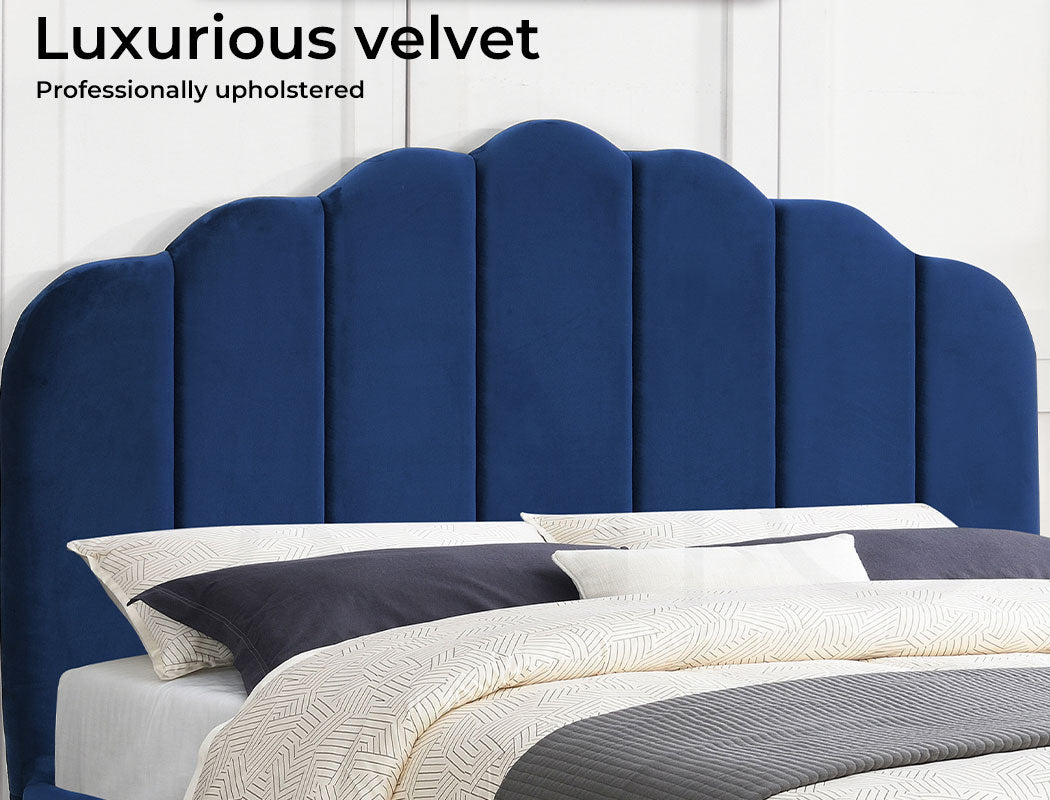 Bed Frame – Premium Velvet Padded Headboard