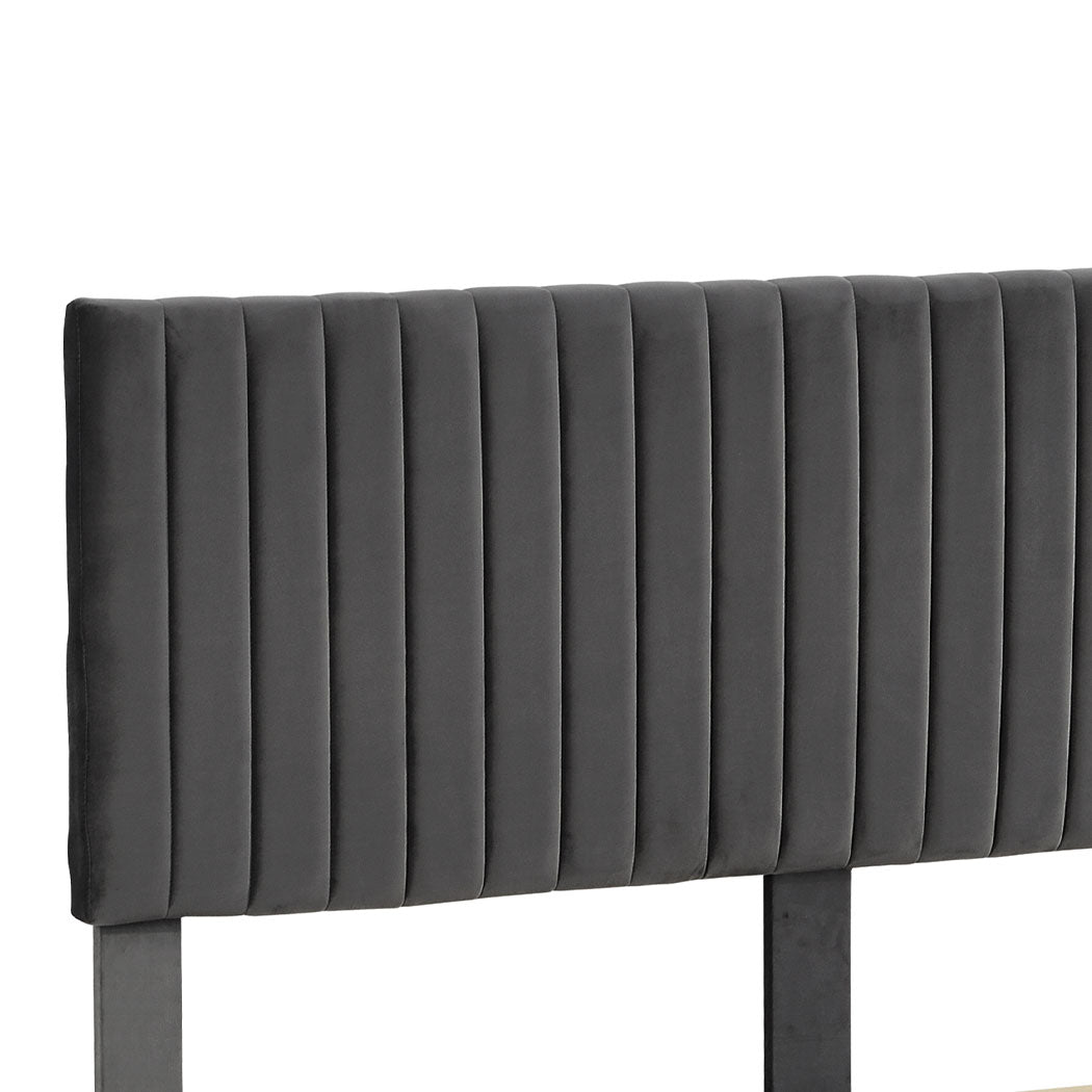 Bed Frame with Velvet Headboard