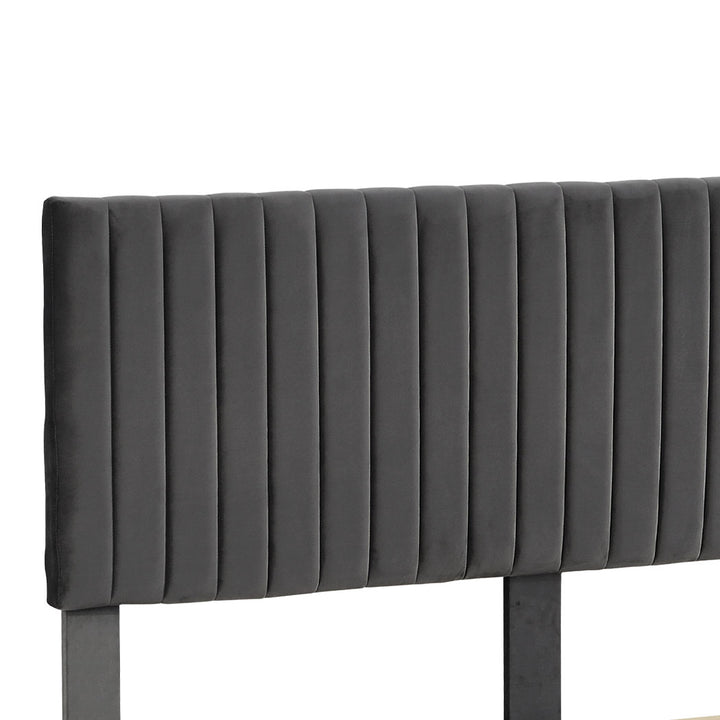 Bed Frame with Velvet Headboard