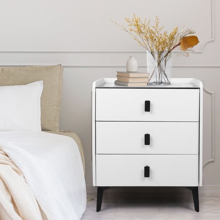 Levede Bedside Table with LED Lights and Storage Drawers