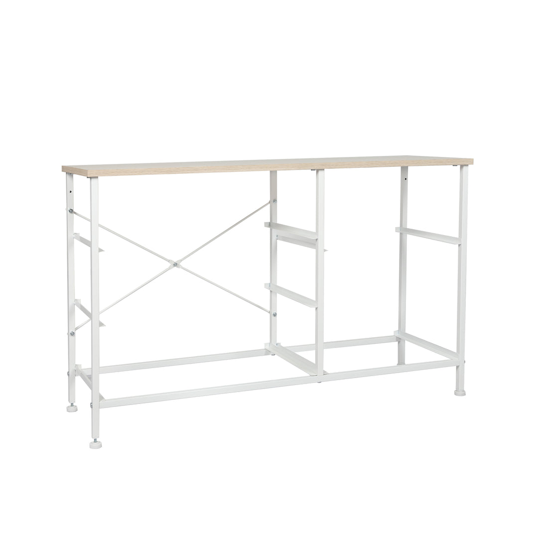 Beige Fabric Low Chest of Drawers with 5 Drawers Frame