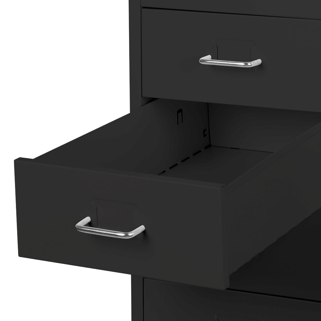Black 8 Drawer Office Cabinet