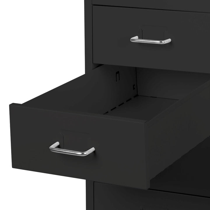 Black 8 Drawer Office Cabinet