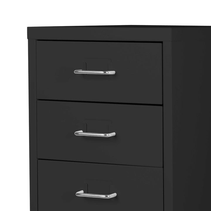 Black 8 Drawer Office Cabinet