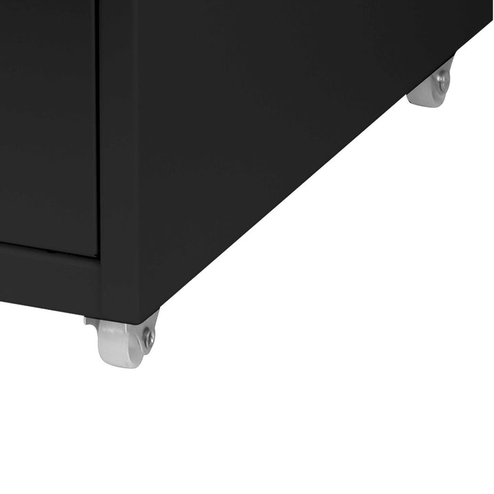 Black 8 Drawer Office Cabinet casters 