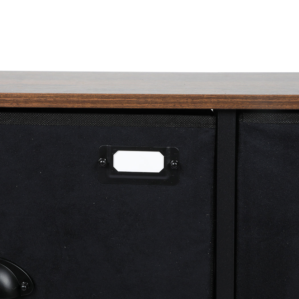 Black Chest of 5 Drawers Storage Cabinet Frame