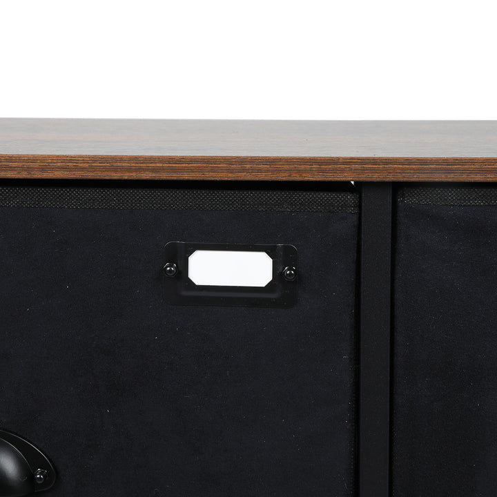 Black Chest of 5 Drawers Storage Cabinet Frame