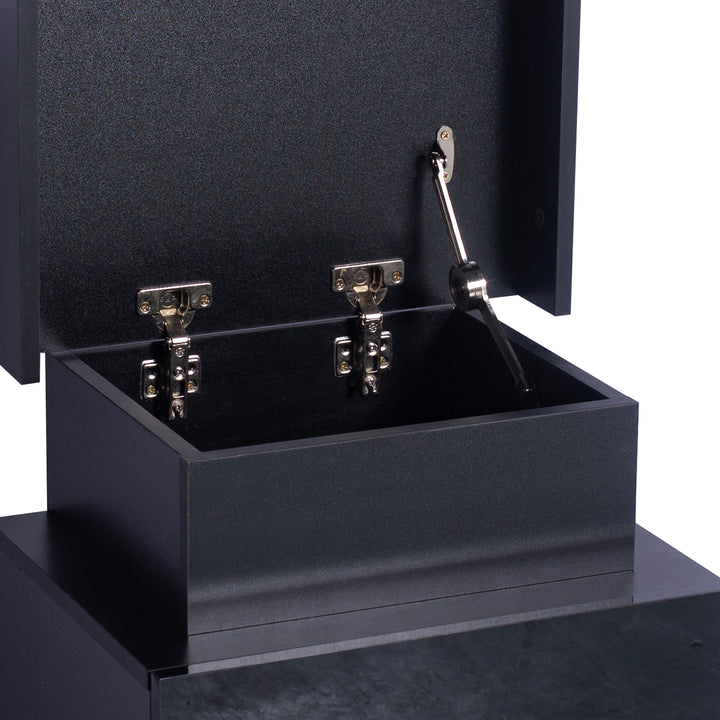 Black Modern Contemporary Bedside Table