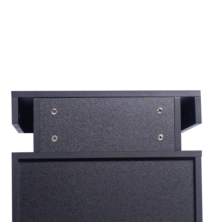 Black Modern Contemporary Bedside Table  back side