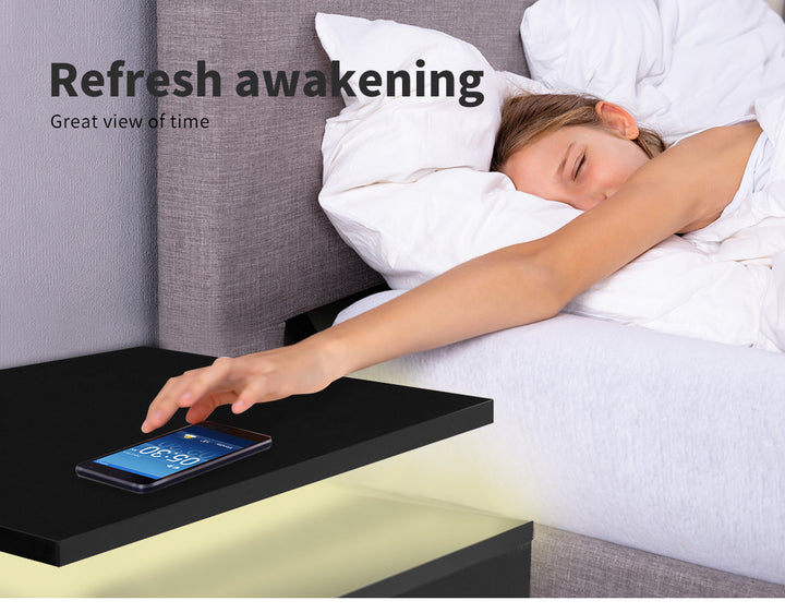 Black Wall-Mounted Floating Bedside Table 