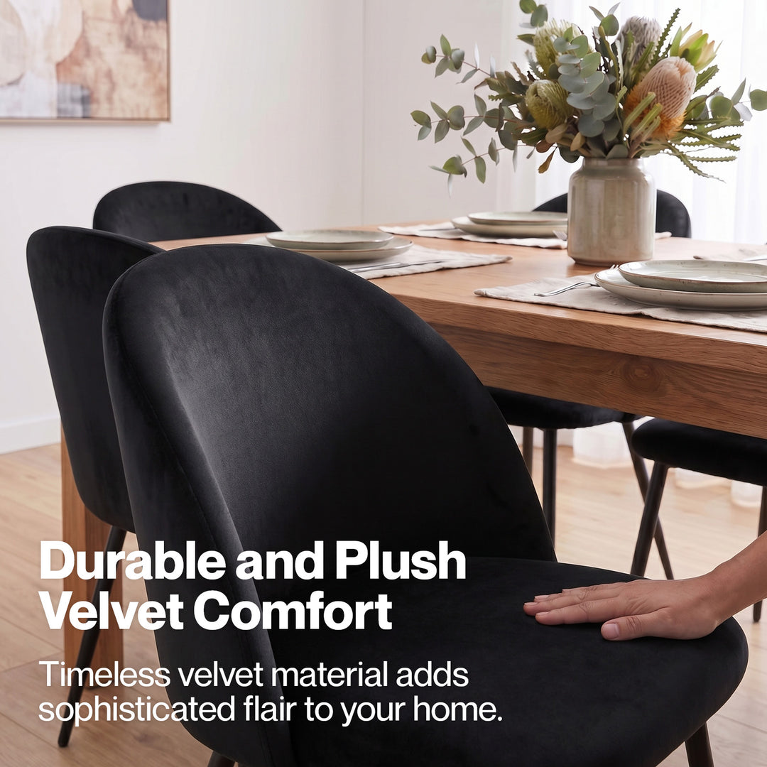 2x Dining Chairs Kitchen Cafe Black