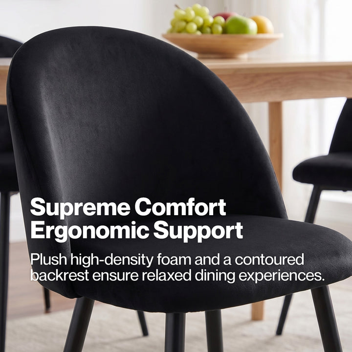 2x Dining Chairs Kitchen Cafe Black