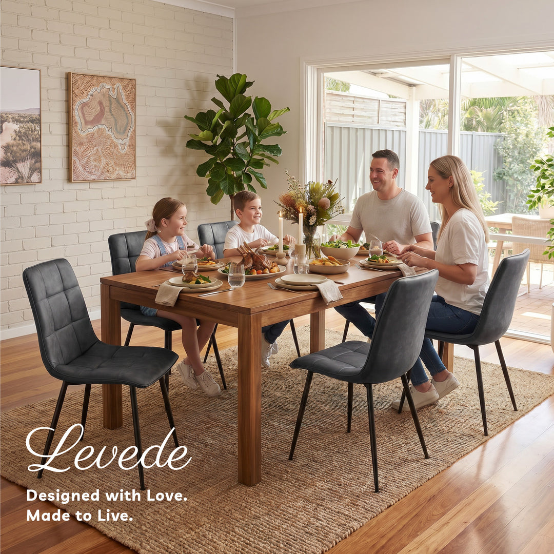 4x Dining Chairs Kitchen Velvet Grey