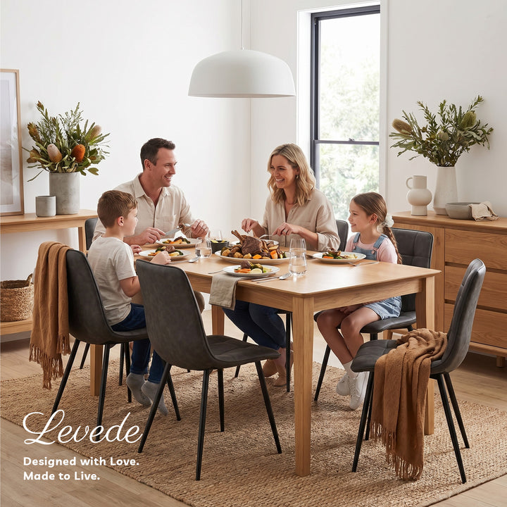 Grey Leather Dining Chairs Set of 4