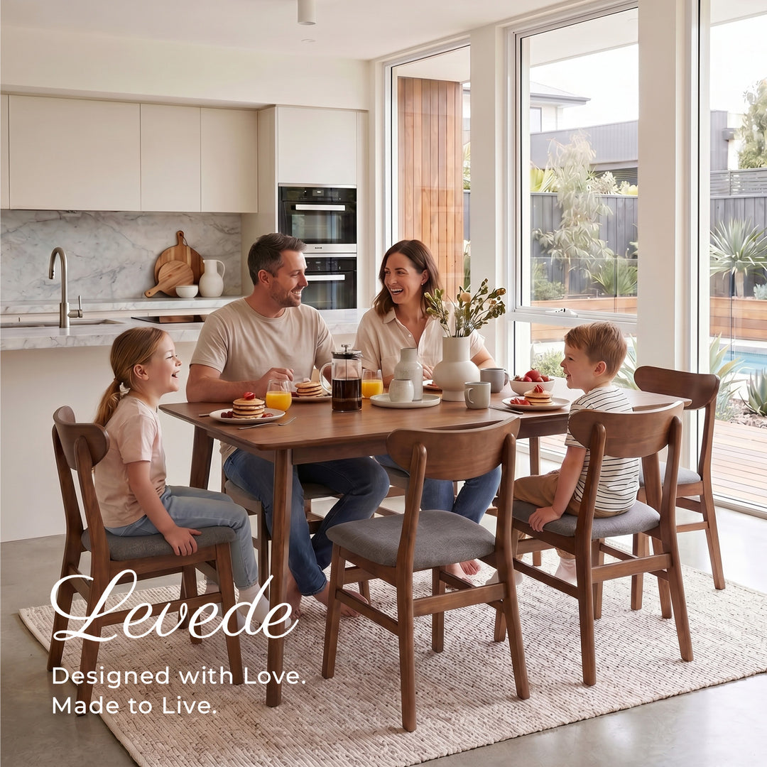Linen Dining Chairs – Natural Wood Frame
