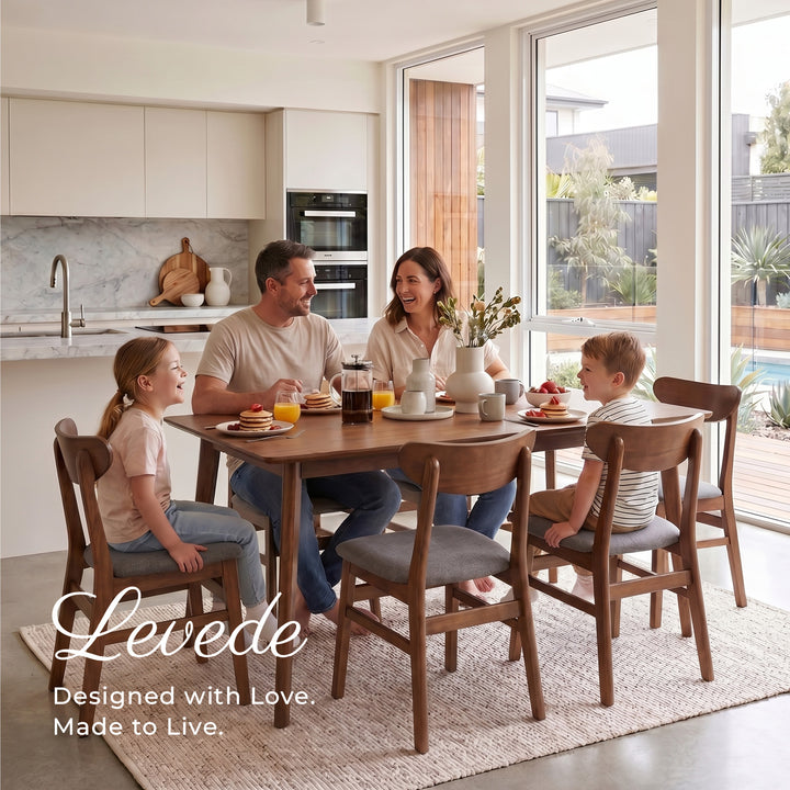 Linen Dining Chairs – Natural Wood Frame