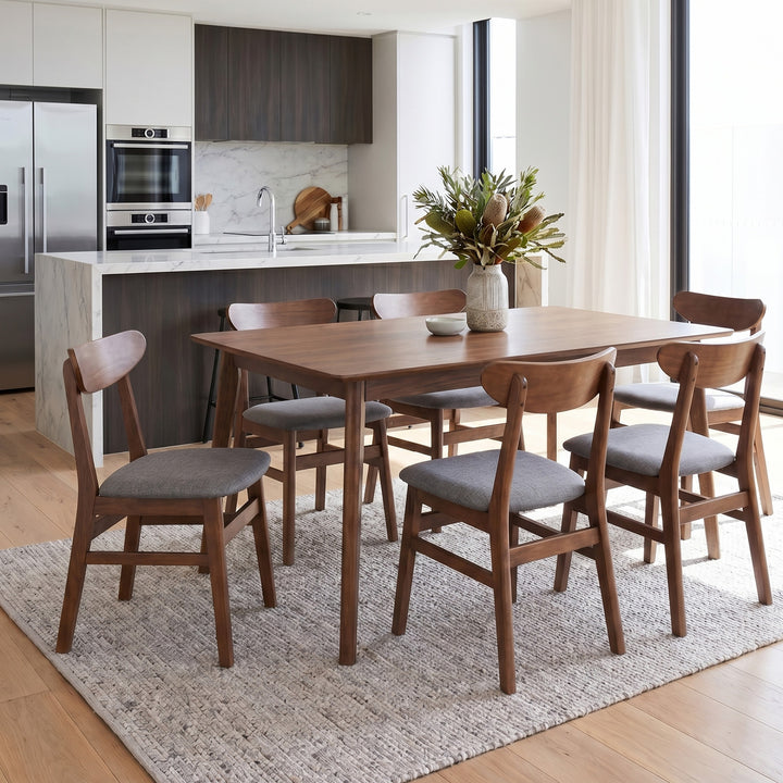 Linen Dining Chairs – Natural Wood Frame