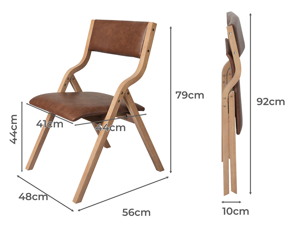 Levede 2x Foldable PU Dining Chairs - Levede