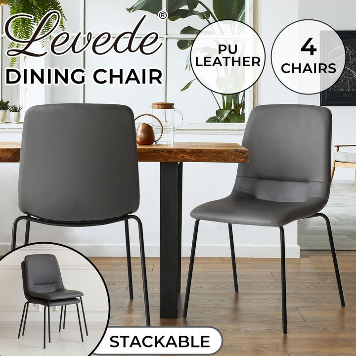 Levede Stackable Dining Chairs for Kitchen - Levede