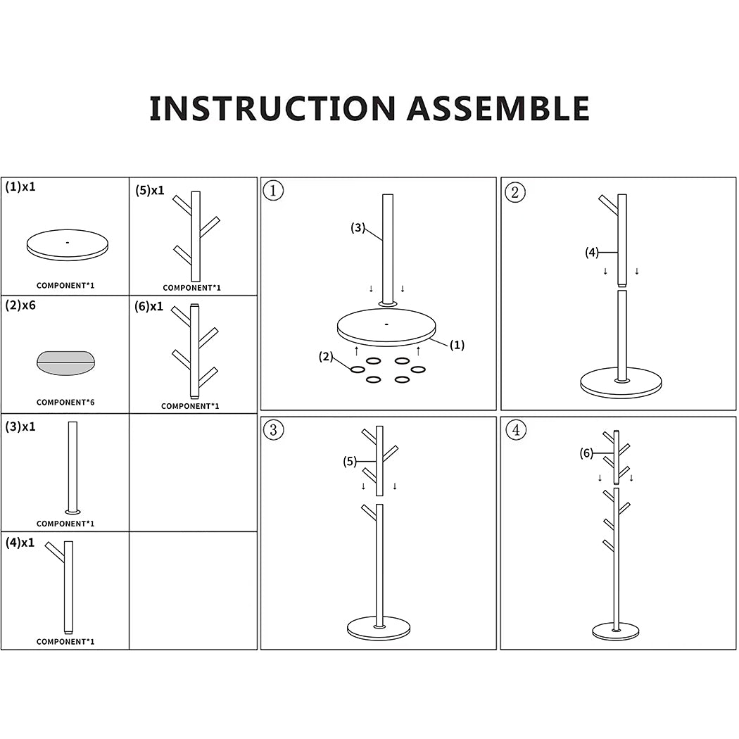 Levede Coat Rack Hat Clothes Stand Hanger