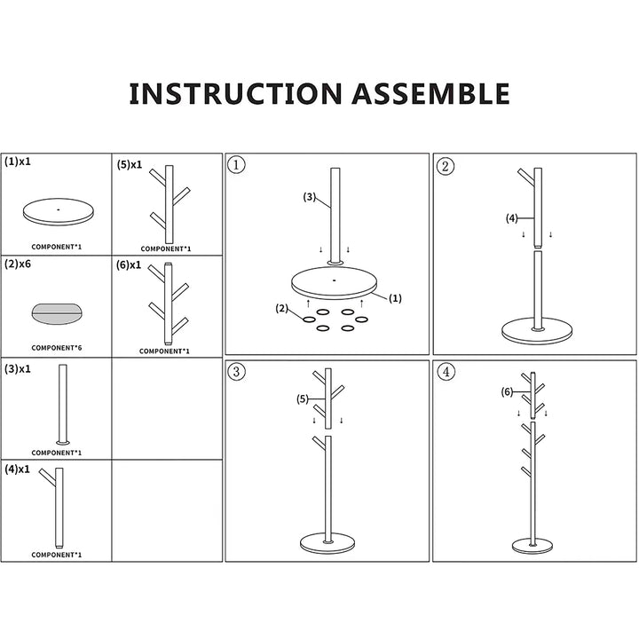 Levede Coat Rack Hat Clothes Stand Hanger