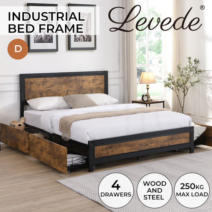 Levede Metal Bed Frame for Double and Queen Mattresses - Levede