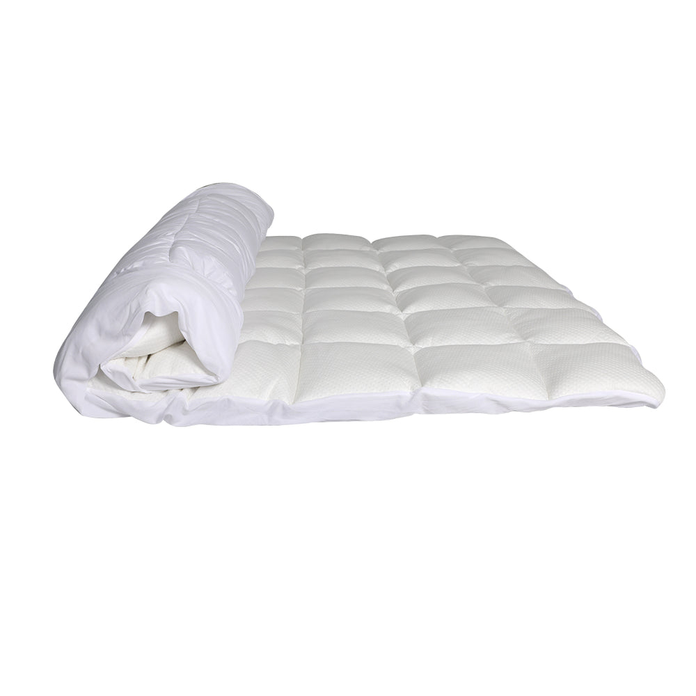 Dreamz Bamboo Mattress Topper Mattress Protector rolled