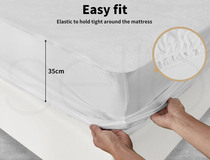 Dreamz Pillow Top Mattress Protector easy fit on mattress