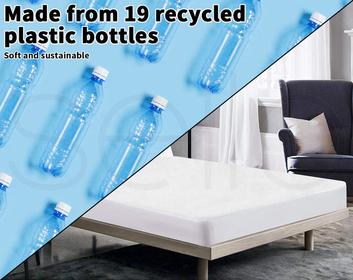 Dreamz Pillow Top Mattress Protector made  recycled bottles