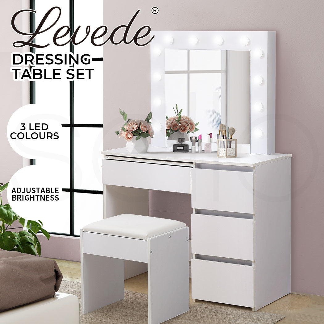 Levede Dressing Table Vanity Set Stool - Levede