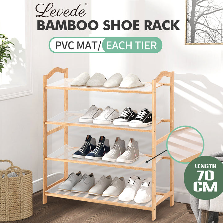 Levede Bamboo Shoe Rack Storage Organizer - Wooden Design for Home Essentials - Levede