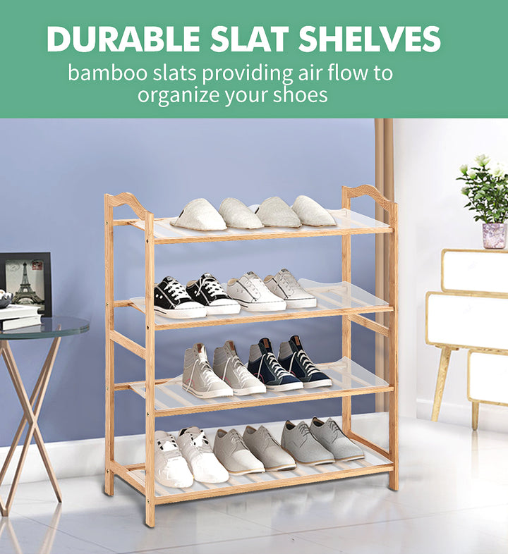 Levede Bamboo Shoe Rack Storage Organizer - Wooden Design for Home Essentials - Levede