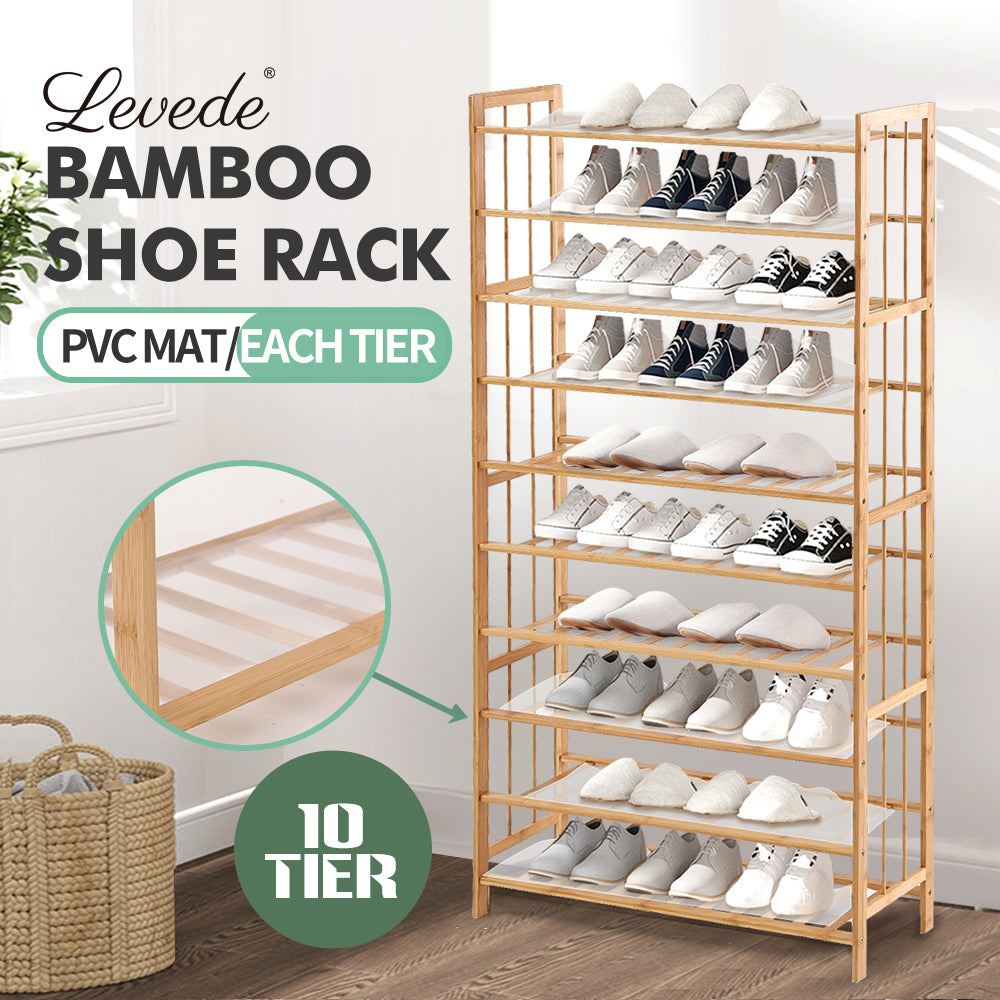 Levede Bamboo Shoe Rack Storage Wooden - Levede