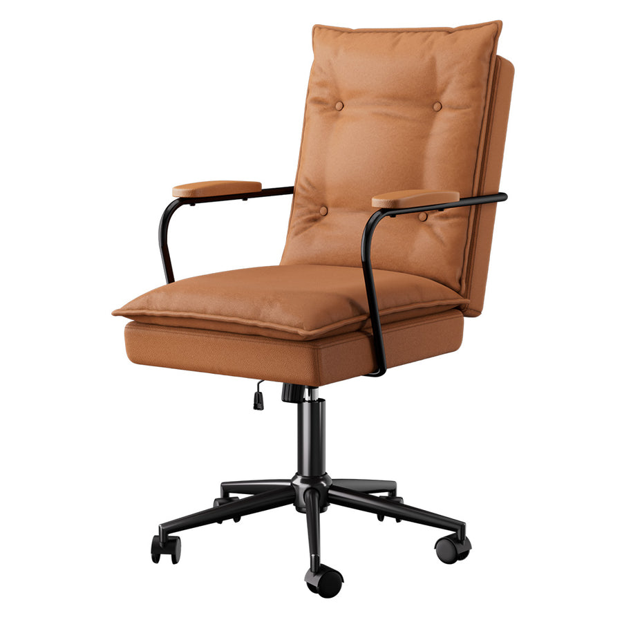 Levede Ergonomic Office Chair PU Executive Computer Adjustable Swivel Brown 