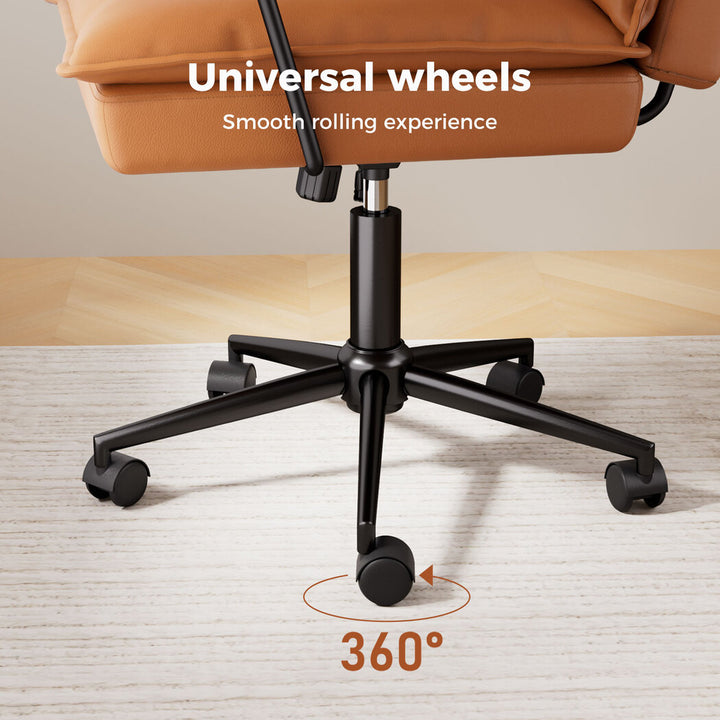 Levede Ergonomic Office Chair PU Executive Computer Adjustable Swivel Brown 