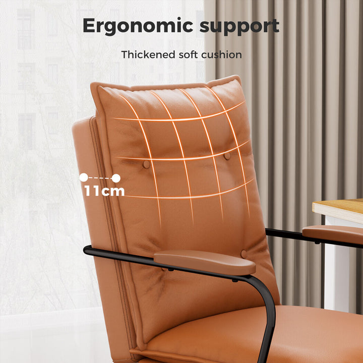 Levede Ergonomic Office Chair PU Executive Computer Adjustable Swivel Brown