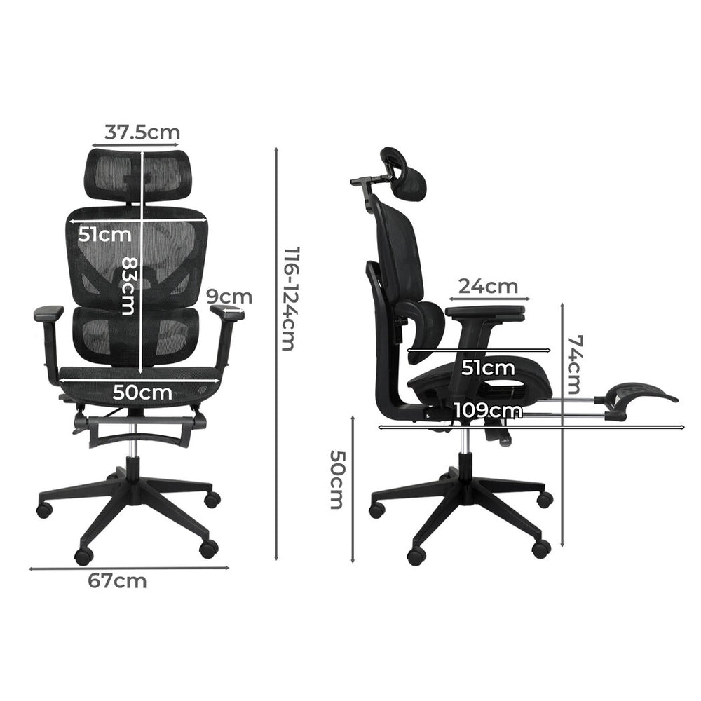 Ergonomic Office Chair with Footrest