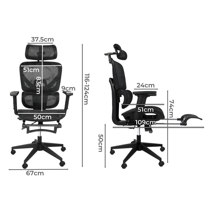 Ergonomic Office Chair with Footrest