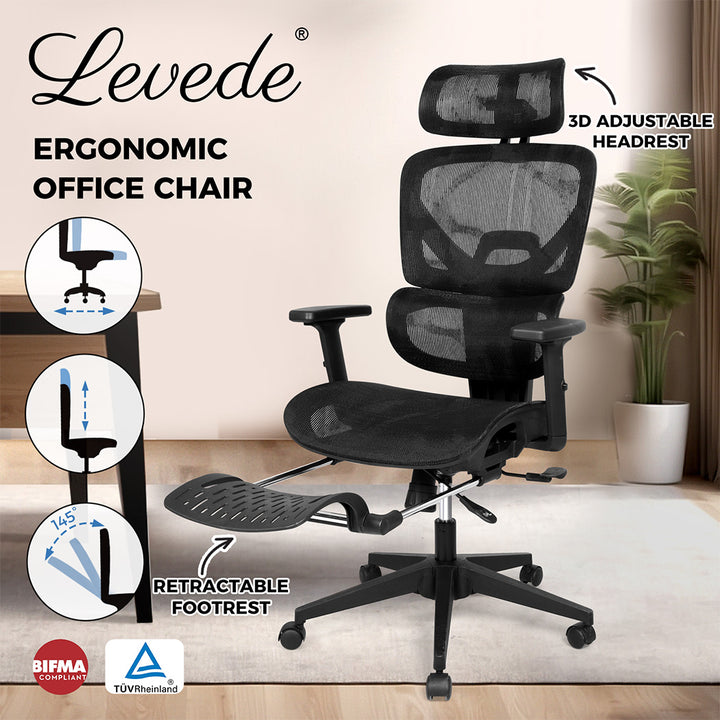 Ergonomic Office Chair with Footrest