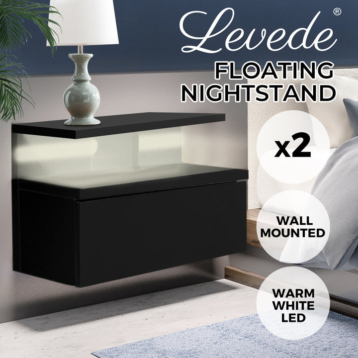 Levede 2x Bedside Tables Side Table - Levede