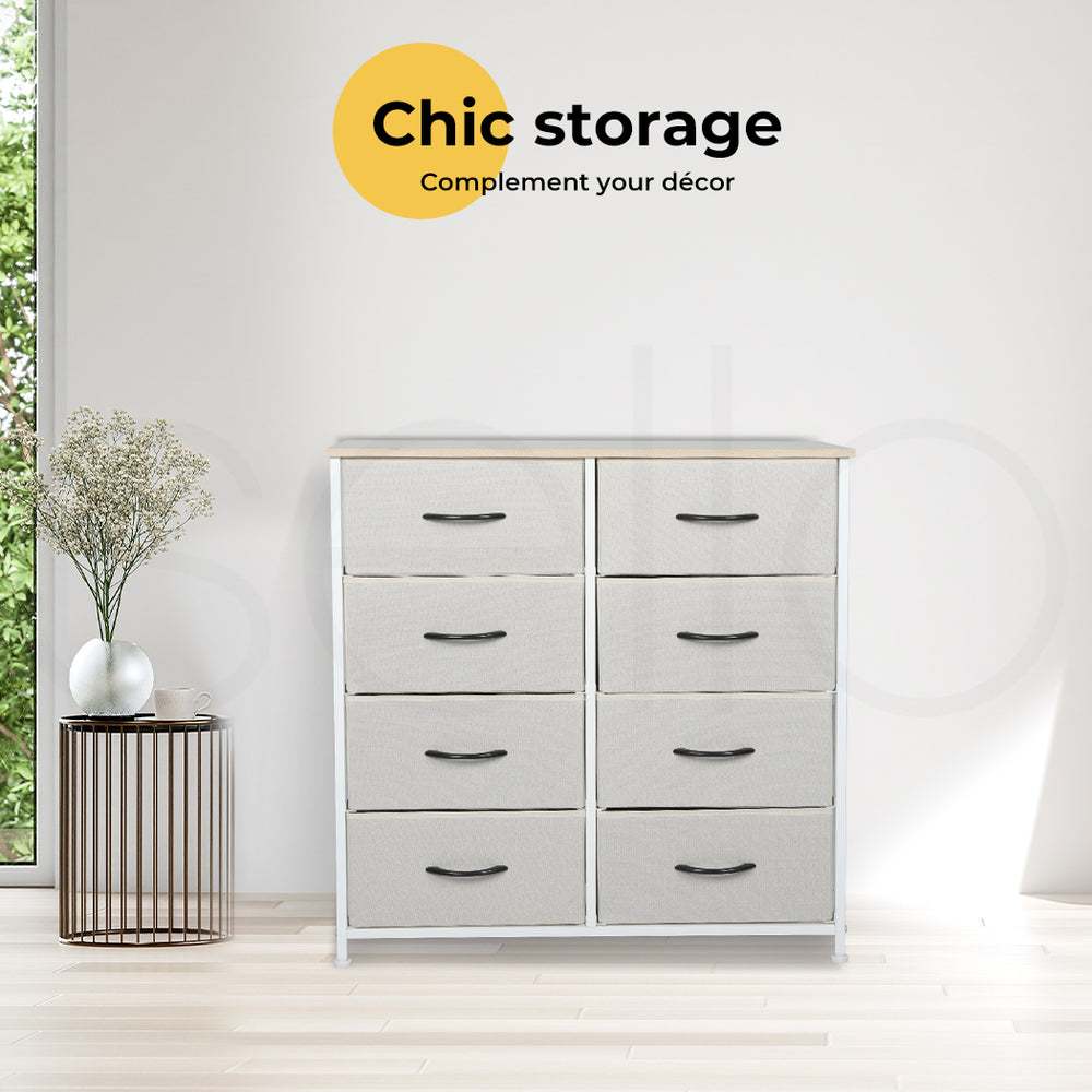 Fabric 10-Drawer Chest of Drawers Tower