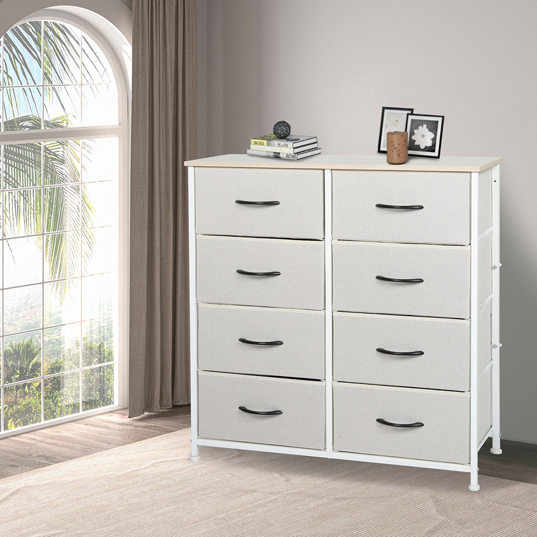 Fabric 10-Drawer Chest of Drawers Tower 