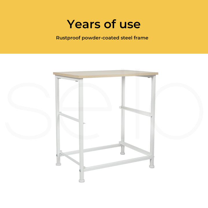 Fabric 2-Drawer Bedside Table with Wooden Top