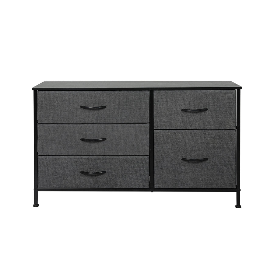 Fabric Low Chest of Drawers with 5 Drawers